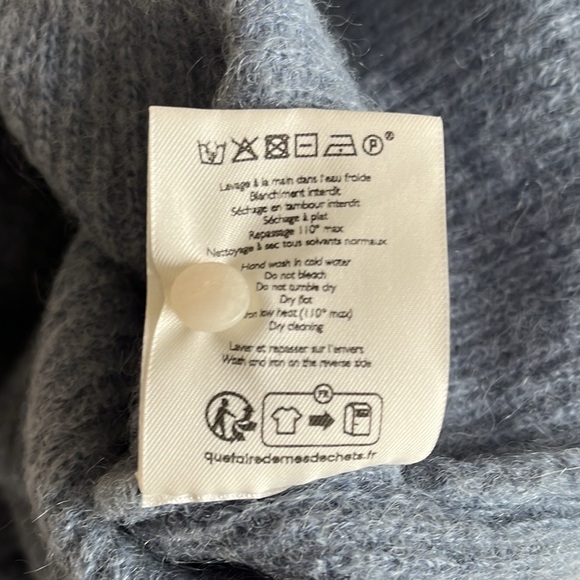 NWOT Sezane Gaspard Vintage Blue Cardigan Sweater SMALL - Picture 13 of 15